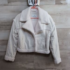 Hollister Women's Off-White Teddy Jacket